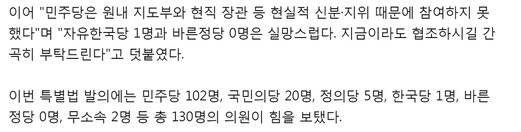 최순실 재산몰수 특별법 발의 참여...바른정당 의원 0명 | 인스티즈