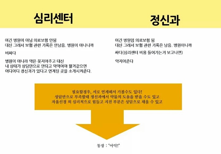 개인적으로 느낀 정신과와 심리센터의 차이 | 인스티즈