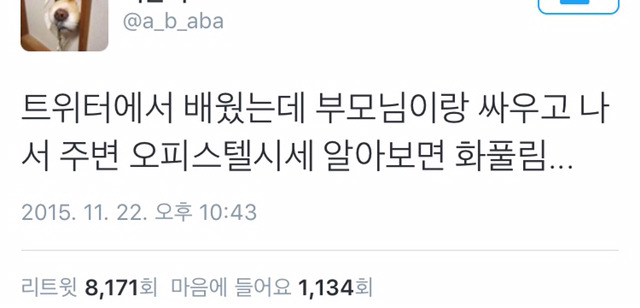 부모님과 싸운 후 혼자 화푸는법.twt | 인스티즈