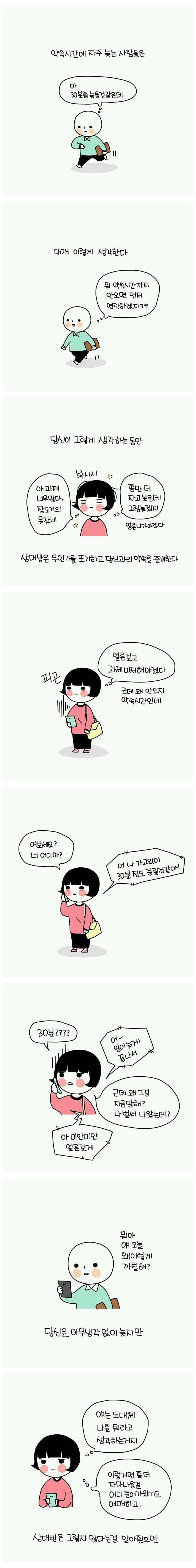 약속시간에 늦는 사람들의 마인드 | 인스티즈