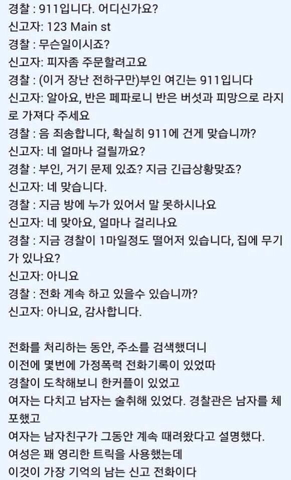 경찰서입니다 무슨일이시죠? / 피자를 주문하려구요 | 인스티즈