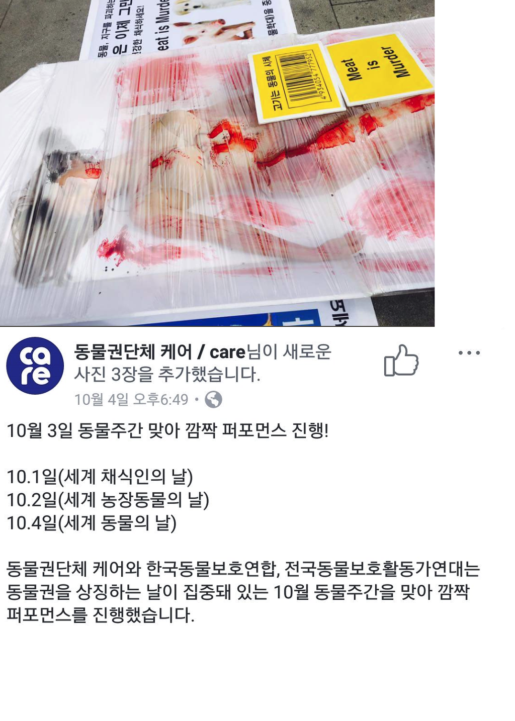 동물보호단체에서 육식금지하자고 하는 집회 (혐오주의) | 인스티즈